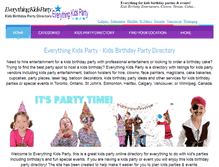 Tablet Screenshot of everythingkidsparty.com